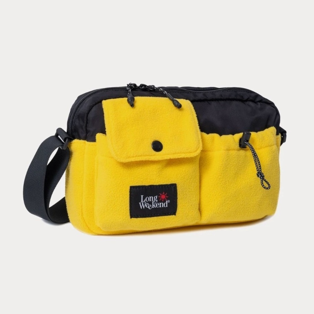 Long Weekend Santa Fe Fleece Shoulder Bag Yellow Black Crossbody Gorpcore OS